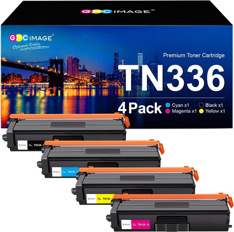 GPC Image Toner Cartridge Compatible for Brother TN336 TN-336 TN-331 TN331 to use with MFC-L8850CDW HL-L8350CDW MFC-L8600CDW HL-L8250CDN HL-L8350CDWT Printer (Black, Cyan, Magenta, Yellow)