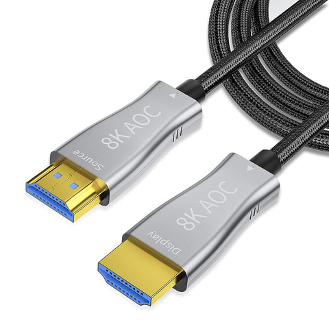 Aieloar 8K Optical Fiber HDMI 2.1 Cable 100FT/30M,Support 8K@60Hz 4K@120Hz Dynamic HDR 10, eARC, HDCP2.2, 4:4:4 7680x4320 Resolution, 48Gbps Bandwidth Optic Fiber HDMI 2.1 Cable for PS5/PS4/8K TV