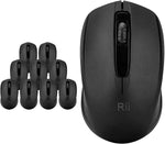 Rii 10-Pack Wireless Mouse 1000DPI for PC, Laptop, Windows,Office Included Wireless USB dongle (Black)