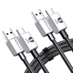 GiGimundo GGZ662 [66W 6A 6.6ft/2m] 2 Pack USB A to USB C Fast Charging Cable, Nylon Braided USB 2.0 Type C Cable, Compatible with Huawei/Xiaomi/Samsung/MacBook Pro/Google Pixel/Switch, etc.