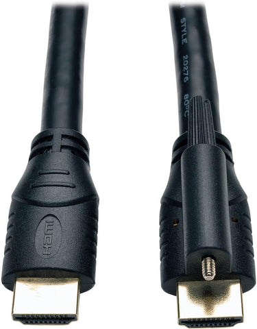 Tripp Lite High Speed HDMI Cable with Ethernet and Locking Connector, High-Definition Video 4K X 2K, 24AWG (M/15-ft. (P569-015-LOCK), Black