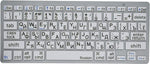 Elderly Keyboard for Russian Language, Large Font Bluetooth Keyboard Wireless Keyboard, High Contrast Black and White Keys,Multi Device Keyboard for Visually Impaired, Beginners, Seniors