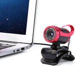 Yoidesu USB Desktop Laptop Camera,Manual Focus HD Webcam with Built-in Microphone,Clip-on Mini Plug and Play Video Calling Webcam,360° Rotating(Red)