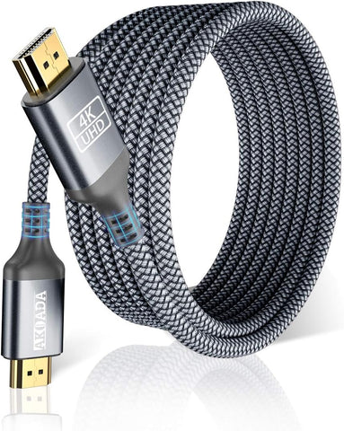 AkoaDa 4K Hdmi Cable 25FT, 18Gbps High Speed Hdmi 2.0 Cable Nylon Braided Cable 4K 60Hz HDR Video HDCP2.2 3D 2160P 1080P ARC Compatible with UHD TV,PS4 / 3,X-Box, Monitor 4K etc