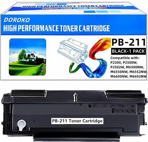 Doroko PB-211 Toner Cartridge Compatible Replacement for Pantum PB-211 PB-211EV Black Toner Cartridge Compatible with M6602NW P2500W P2502W M6550NW M6600NW M6552NW (PB211-1PK)