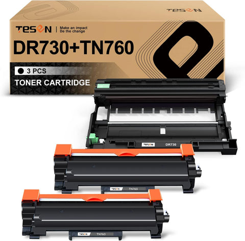 TESEN TN760 DR730 Compatible Toner+Drum Cartridge Replacement for TN760 DR730 for HL-L2325DW HL-L2350DW HL-L2370DW HL-L2390DW HL-L2395DW MFC-L2690DW MFC-L2717DW MFC-L2750DW MFC-L2730DW DCP-L2551DW