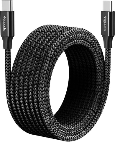 etguuds [ 30ft/9m ] USB C to USB C Cable, Super Long USB C to Type C Cable, Nylon Braided USB Type C to Type C 2.0 PD Charger Power Cord - Black