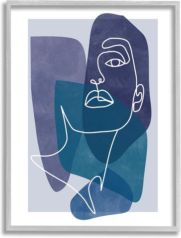 Stupell Industries Modern Line Doodle Face Bold Abstract Shapes, Design by Birch&Ink