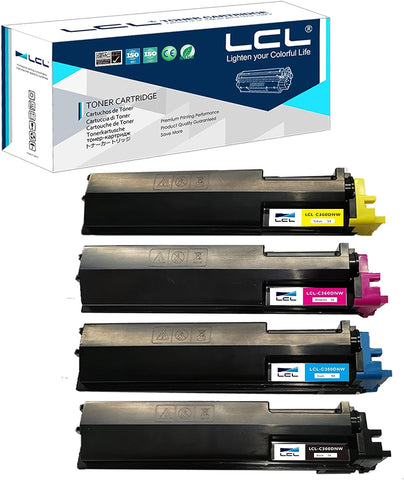 LCL Compatible Toner Cartridge Replacement for Ricoh SP C361 C360 C360DNW C360SFNW 408176 408177 408178 408179 408180 408181 408182 408183 High Yield (4-Pack Black Cyan Yellow Magenta)