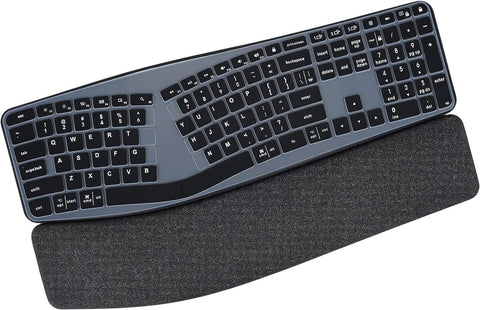 Keyboard Cover Skin for Logitech K860 Ergonomic Keyboard, Logitech Ergo K860 Wireless Ergonomic Keyboard Protector, K860 Split Keyboard Accessories-Black