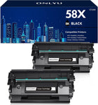 ONLYU 58X CF258X Compatible Toner Cartridge (No Chip, High Yield) Replacement for HP 58X CF258X 58A CF258A MFP M428fdw M428fdn M428dw M404 M428 Pro M404n M404dn M404dw (2 Pack)