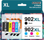 902XL Ink Cartridges Combo Pack,with Updated Chips,High Yield,Replacement for HP 902XL 902 XL,Works with HP Officejet Pro 6978 6968 6958 6970 6962 Printers,4 Pack