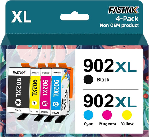 902XL Ink Cartridges Combo Pack,with Updated Chips,High Yield,Replacement for HP 902XL 902 XL,Works with HP Officejet Pro 6978 6968 6958 6970 6962 Printers,4 Pack