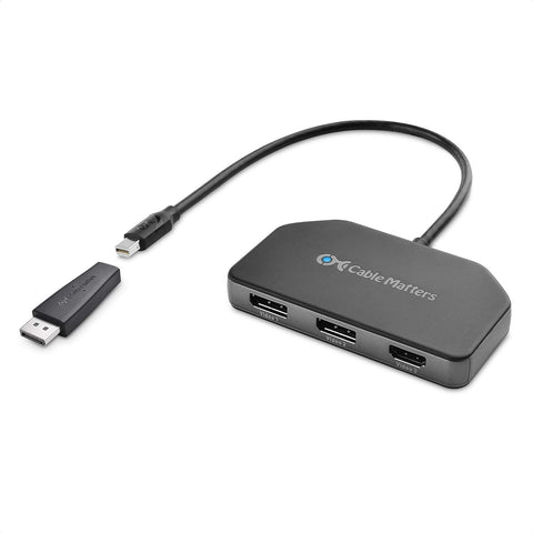 Cable Matters Triple 4K DisplayPort Splitter (Mini DisplayPort Hub) with 2X 8K DisplayPort 1.4 and 1x 4K HDMI for Windows, NOT Compatible with macOS