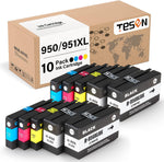 TESEN 950XL 951XL Replacement for HP 950 951 950XL 951XL Ink Cartridge Use with HP Officejet Pro 271dw 276dw 8600 8610 8620 8630 8640 8625 8615 8100 251dw Printer, 10 Pack Color Set