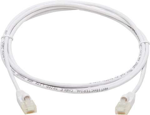 Tripp Lite, Safe-IT, Cat6a Ethernet Cable, Bacteria Resistant, 10G Certified Snagless, Slim UTP Jacket (RJ45 M/M), White, 5 Feet / 1.5 Meters, Lifetime Manufacturer's Warranty (N261AB-S05-WH)