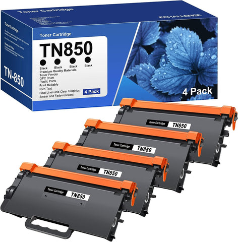 TN850 Toner Cartridges Compatible for Brother TN850 TN 850 TN820 TN-820 for HL-L6200DW HL-L5200DW MFC-L5700DW MFC-L5800DW MFC-L5900DW HL-L5100DN MFC-L6700DW (Black, 4 Pack)