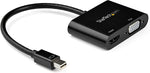 StarTech.com Mini DisplayPort to HDMI VGA Adapter - mDP 1.2 HBR2 to HDMI 2.0 (4K 60Hz) or VGA 1080p Video Converter Dongle - Mini DP to HDMI or VGA Monitor - Thunderbolt 2 Compatible (MDP2VGAHD20)