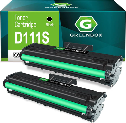 GREENBOX Compatible MLT-D111S Toner Cartridge Replacement for Samsung MLT-D111S D111S MLTD111S MLT111S for Samsung Xpress M2020 M2020W M2022 M2022W M2070 M2070W M2070F M2070FW M2024W M2060FH (2 Black)