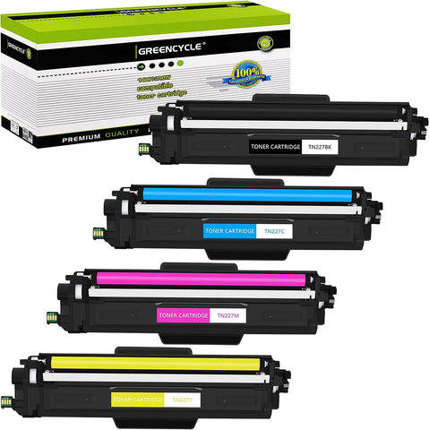 greencycle 4 Pack Compatible Toner Cartridge Replacement for Brother TN227BK TN227M TN227Y TN223C TN-223 use with MFC-L3770CDW MFC-L3750CDW HL-L3290CDW HL-L3270CDW HL-L3210CW MFC-L3710CW Printer