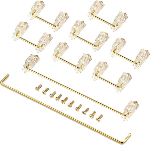 New Fashion Kingdom Keyboard Stabilizers Gold Plated PCB Screw-in Stabilizers 2u 6.25u 7u Mechanical Keyboard Stabilizers Mechanical Keyboard Accessories for 104/108 Keyboard –Transparent