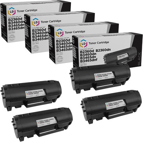 LD Products Compatible Toner Cartridge Replacement for Dell 331-9805 MX11XH High Yield (Black, 4-Pack) for use in Laser B2360d, B2360dn, B3460dn, B3465dn, B3465dnf