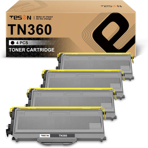 TN360 TESEN Compatible Toner Cartridge Replacement for Brother TN330 TN360 TN-330 TN-360 High Yield for Brother DCP-7040 DCP-7030 MFC-7840W MFC-7440N MFC-7345N MFC-7340 HL-2170W HL-2140 4 Packs