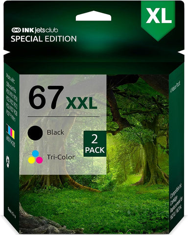 HP 67XL Black and Tri-Color 2 Pack Ink Cartridges