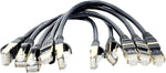 Micro Connectors, 1 Foot Cat8 SFTP RJ45 Patch 26AWG Cable (Black) 5-Pack (E12-001B-5)