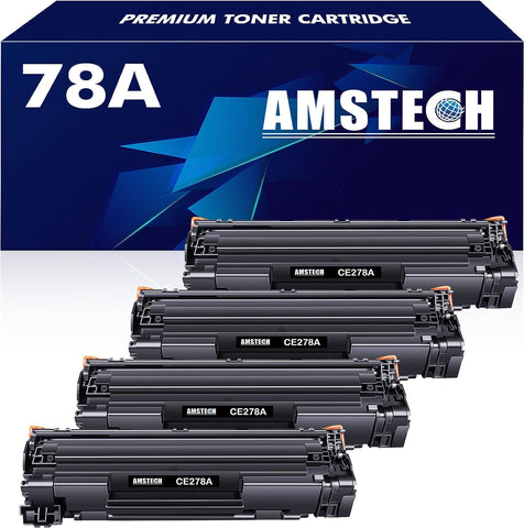 78A Toner Cartridge 4-Pack Compatible Replacement for HP 78A CE278A Toner Cartridge for HP M1536dnf MFP P1606dn P1606 P1566 P1560 M1536 Printer Toner Black