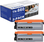 INDI TN660 TN-660 (2 Pack Black) High Yield Toner Cartridge Replacement for Brother MFC-L2680W L2685DW DCP-L2540DW HL-L2300D L2315DW L2320D L2380DW L2340DW L2305W L2360DW Printer.