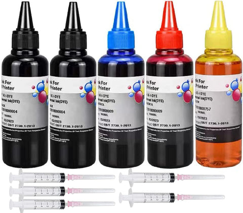 AYMSous Ink Refill Kit for Canon 250 251 270 271 280 281 1200 2200 PG240 CL241 PG245 CL246 PG210 Refillable Ink Cartridge, CIS CISS System with 5 Syringes(5x100ML 1BK, 1PBK, 1C. 1M, 1Y)