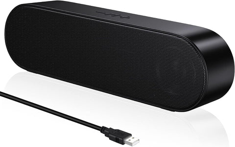 ZETIY Computer Speakers, Single USB PC Speakers Portable Mini Soundbar USB-Powered External Speaker for Laptop, Desktop (Adapter Included)