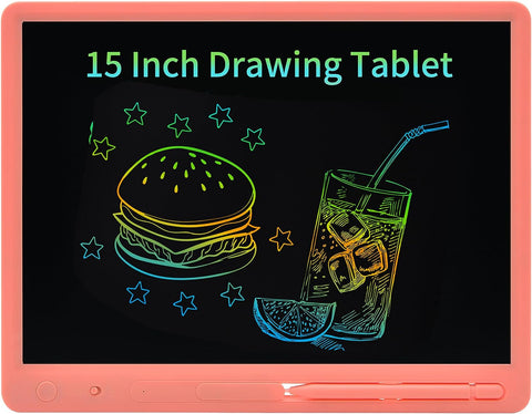 DIGGTORRE 15 Inch LCD Drawing Tablet,Electronic Writing Tablet with Large Colorful Screeen,Educational Learning Gifts for 3 4 5 6 7 8 Year Old Boys and Girls, Toys for Kids Ages 3+