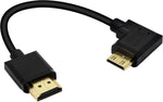 15CM Mini HDMI to HDMI Short Cable, 90 Degree Right Angle High Speed Mini HDMI Male to HDMI 2.0 Male Adapter Support 4k@60HZ YOUCHENG, for Raspberry Pi, Tablet, Camera Etc (R)