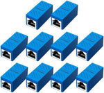 ZUZONG Network Coupler, Ethernet Cable Extender Female to Female, Cat6 Inline Couplerin, Cat5 Connectors, for Cat7/Cat6/Cat5/Cat5e Ethernet Extension Cable (10 Pack Blue)