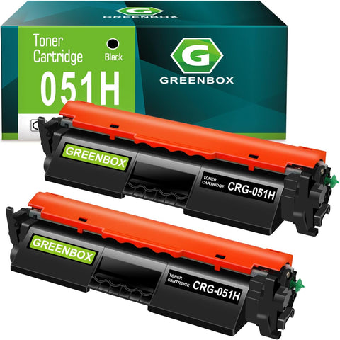 GREENBOX Compatible 051h Toner Cartridge Replacement for Canon 051H CRG051H CRG-051H 2169C001, 4,100 Pages High Yield for Canon LBP162dw MF267dw MF269dw LBP160 MF260 Printer (2-Pack Black)