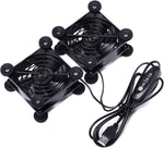 2PACK 80mm USB Cooling Fan for AV Receiver DVR Playstation/TV Box/Game Console