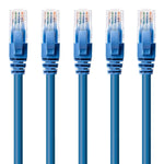 GESS Technologies Cat 6 Ethernet Cable 5 Pack Blue 7ft 10Gbps High Speed Performance Snagless Network LAN UTP 550MHZ Patch Cord Internet RJ45 Internet Cable - 7 Feet