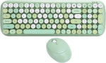 Wireless Keyboards Mouse Combos Computer Keyboard with 100 Round Keys, Bluetooth and 2.4G Dual Modes, Auto Power Saving Long?Lasting Power, Cute Keyboard for Windows PC Tablet Cellphone, Green