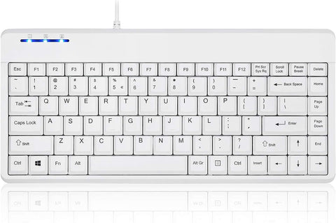 Perixx PERIBOARD-409WU US, Wired USB Mini Keyboard - White - US English