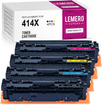 414X (with CHIP) LemeroSuperx Compatible Toner Cartridge Replacement for HP 414X, 414A, W2020X, Work for MFP M454dn M479fdn M454dw, M479fdw, Black Cyan Magenta Yellow, 4 Pack