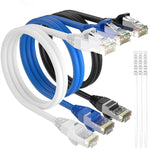 Adoreen Cat 6 Ethernet Cable 15 ft-3 Pack-Multi Colors, Gigabit Patch Cord, Soft & Flexible, High Speed Cat6 RJ45 LAN Internet Network Cable Faster Than Cat 5e Cat 5 Cable +15 Ties-(4.58m)