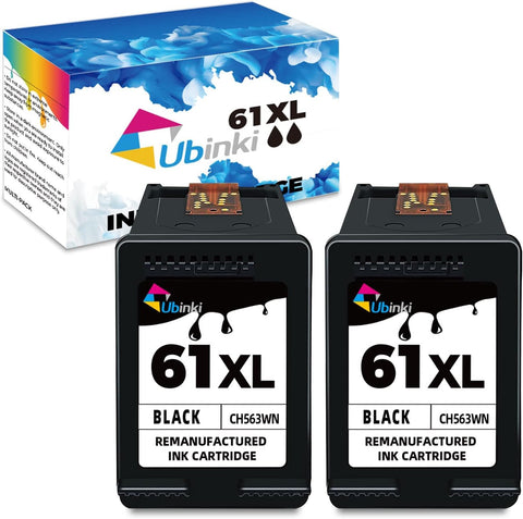 Ubinki 61XL Ink Cartridges Black Replacement for HP Ink 61 XL HP61 HP61XL for Envy 4500 5530 4502 4501 5535 5534 DeskJet 2540 1000 1055 1010 1510 3050 3510 OfficeJet 4630 4635 Printer (2-Pack)