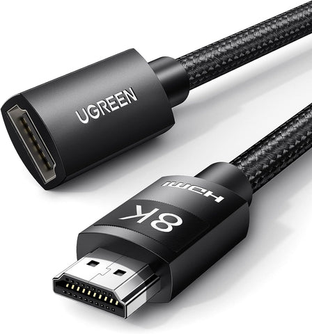 UGREEN HDMI Extender, HDMI Extension Cable 8K@60Hz 4K@240Hz, 2.1 Ultra High Speed 48Gbps, HDMI Male to Female Adapter Compatible with MacBook Pro 2021/PS5/Xbox Series X/Roku TV/UHD TV/Blu-ray, 3.3 FT