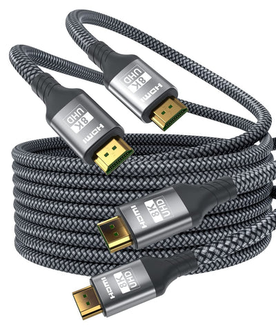 8K 60Hz HDMI Cable 6.6FT (2 Pack)?48Gbps 7680P Ultra High Speed HDMI 2.1 Cord?Compatible with Apple TV,Roku,Samsung QLED,Sony LG,Nintendo Switch,Playstation,PS5,PS4,Xbox One Series X,HDMI 2.0/4K 120Hz