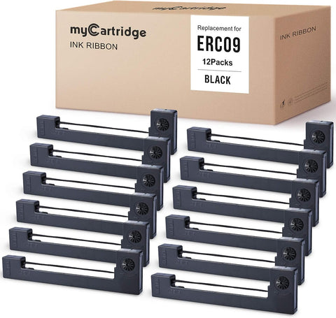 ERC09 MYCARTRIDGE Compatible Ribbon Cartridge Replacement for ERC-09B ERC-09 ERC09 ERC09B use with M-160 163 164 180 181 182 183 190 191 192 Printer (12-Pack)