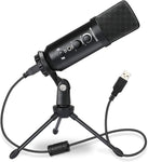 USB Microphone for Computer, KKUYI Plug &Play Condenser Gaming Mic for Streaming, Podcasting, Vocal Recording, Skype Chats Compatible with Mac PC Laptop, Desktop Windows Computer