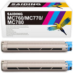 SAIDING Compatible Toner Cartridge Replacement for MC760 MC770 MC780 45396304 to use with OKI MC760DN MC770DNFAX MC780DFNFAX (2 Black)