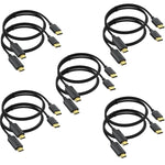 DP to HDMI Cable 6ft 10-Pack, Braided DisplayPort to HDMI Display Port Cable Adapter Male to Male for Computer, Laptop, Monitor, TV, Projector (Thin, 10-Pack, Braided)